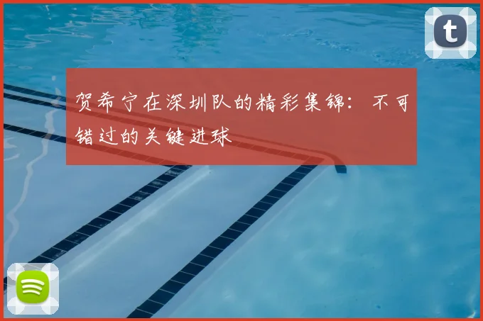 贺希宁在深圳队的精彩集锦:不可错过的关键进球